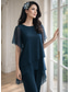 abordables Costumes-pantalons pour maman-Tailleur Pantalon Asymétrique Robe de Mère de Mariée  Manche Courte Col de chemise Élégant Formel robe demoiselle d honneur Soirée Formelle Chiffon avec Couleur Unie