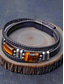 abordables Joyas para hombres-Pulsera de piedra natural y piel sintética para hombre, pulsera trenzada de estilo casual en varios colores, joyería de moda masculina para uso diario casual y estilo urbano.