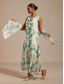 cheap Floral Dress-Women's Maxi Dress Chiffon Dress Vacation Daily Vacation Wedding Guest Floral Sleeveless Cowl Neck Green