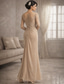 baratos Comprimento do chão-Tubinho Longo Vestido de convidada de casamento Vestido formal Vestido de noite Vestido Para Mãe dos Noivos Meia Manga Decote V Tamanhos Grandes Sensual Transparente Convidado do casamento Chiffon