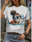 preiswerte Tiere T-Shirt-Damen T Shirt Druck Grafik Tiermotiv Ozean Stilvoll Klassisch Lässig Kurzarm Rundhalsausschnitt Normale Oberteile Täglich Blau Schwarz Weiß Gelb Rosa Sommer Frühling