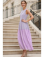 abordables Longitud a la altura del tobillo-Funda Columna Hasta el Tobillo Vestido de Fiesta Vestido Cóctel Vestido Invitada Boda Vestido de Madrina Sin Mangas Cuello Barco Elegante Formal Invitado a la boda Gasa Tejido elástico con Bloque de