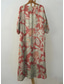 economico Abiti floreali-Vestito maxi da donna in lino simile traspirante leggero abito da sole abito a linea abito estivo vacanza casual boho quotidiano spiaggia vacanza maniche 3/4 scollo a giro