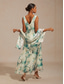 cheap Floral Dress-Women's Maxi Dress Chiffon Dress Vacation Daily Vacation Wedding Guest Floral Sleeveless Cowl Neck Green