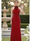 abordables Largo del piso-Funda Columna Hasta el Suelo Vestido formal Vestido de noche Trajes de gala Elegante Sin Mangas Cuello halter Formal Invitado a la boda con Flores 3D