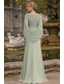 abordables Largo del piso-Corte A Hasta el Suelo Vestido Invitada Boda Vestido de Madrina Media Manga Camiseta con cuello redondo Elegante Sencillo Casual Formal Gasa Encaje Chales con Fruncido Bordados Apliques