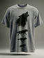cheap Vintage T shirts-Vintage Wolf T Shirt Men Howling Wolf Graphic Acid Wash Grey Short Sleeve Tee Streetwear Top Clothing Apparel S M L XL XXL XXXL