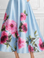 preiswerte Cocktailkleider-A-Linie Tee-Länge Cocktailkleider Elegant Blumen Kurzarm U-Boot-Ausschnitt Gartenparty Hochzeit Tasche Satin mit Blumenmuster
