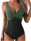 voordelige Eendelige badpakken-Dames Zwemkleding Een stukje Monokini Onderbroeken Zwempak Buikcontrole Hoge taille Slank Blote rug Elegant Vakantie Ombre Grafisch V-hals Mouwloos Badpakken