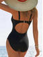 baratos Fatos de Banho 1 Peça-Maiô Feminino de uma Peça Redutor com Arame Leopardo Monokini Calcinhas Controle de Barriga Cintura Alta Slim Costas Nuas Moda de Férias Gráfico U Sem Mangas