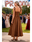 economico Abiti Lunghi &amp; Gowns-Linea ad A Lunghezza alla caviglia Abito da invitata a nozze Abito Formale Abito da sera Abiti da Ballo Elegante Senza Maniche Scollo a Cuore Balli di fine anno Senza schiena con Tinta unita