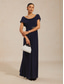 preiswerte Einfaches Kleid-Damen Maxikleid A Linie Kleid Elegant Abendgesellschaft Abschlussfeier Plissiert Normale Passform Einfarbig Ärmellos Rundhalsausschnitt Marineblau