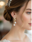 economico Matrimonio ACC-Orecchini da donna in finta perla con design a goccia in strass, eleganti pendenti in oro, adatti per pendolarismo, ufficio, matrimonio, festa e sera