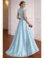 cheap Ball Gown Evening Dresses-A-Line Sheath Column Floor Length Evening Gown Elegant High Split Half Sleeve V Neck Wedding Formal Stretch Satin Cowl Back with Embroidered Flower Slit Beaded Eembroidered