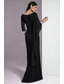 cheap Sheath Evening Dresses-Sheath Column Floor Length Evening Gown Ball Gown Elegant Mother Of The Bride Semi Formal Long Sleeve Boat Neck Wedding Formal Chiffon Cowl Back with Pleats Beading