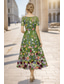 ieftine Lungimea ceaiului-Linia -A Lungime Gleznă Lungimea ceaiului Rochii de cocktail Elegant Floral Manșon scurt Bateau Nuntă Oficial Dantelă cu Broderie Aplică