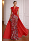 cheap Ball Gown Evening Dresses-A-Line Sheath Column Floor Length Evening Gown Elegant High Split Half Sleeve V Neck Wedding Formal Stretch Satin Cowl Back with Embroidered Flower Slit Beaded Eembroidered