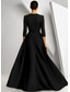 cheap Ball Gown Evening Dresses-A-Line Floor Length Beaded Eembroidered Formal Dresses Mother of the Bride Dress Evening Gown Ball Gown with Overskirt Formal Dress Elegant Glittering Sparkle 3/4 Length Sleeve V Neck Wedding Formal