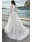 preiswerte Hochzeitskleider-Boho-Hochzeitskleider Strandhochzeit Teile Hochkragen Langarm Teile Spitzen-Brautoberteile Brautkleider mit Applikationen Kleid das beeindruckt Herbsthochzeit (Nur Oberteil)