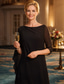 economico Lunghezza del pavimento-Linea ad A Lunghezza al pavimento Abito da invitata a nozze Abito Formale Abito da sera Abito da cerimonia per signora Manica 3/4 Girocollo Elegante Ospite di nozze Festa di fidanzamento Chiffon con