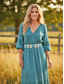 billige Damebelte-Bohemsk vokssnorbelte for kvinner med turkise steiner, justerbart flettet midjebelte, flerfarget tilbehør i vintagestil for kvinner, perfekt for hverdagsbruk, ferie, strand og resortbruk