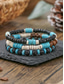 Недорогие Мужские украшения-Набор мужских богемных браслетов из различных материалов с бирюзой и лавовым камнем, идеально подходит для отдыха и повседневной носки.