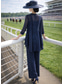 abordables Trajes de pantalón de mamá-Traje de pantalón Traje de 3 piezas Hasta el Suelo Vestido de Madrina Manga 3/4 Escote Cuadrado Elegante Formal Invitado a la boda Gasa Lentejuelas con Lentejuela Apliques