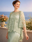 abordables Longueur du plancher-Fourreau Colonne Longueur au sol Robe d'invité de mariage Robe de Cérémonie Robe de soirée Robe de Mère de Mariée  Demi Manches Bijoux Élégant robe demoiselle d honneur Satin Dentelle avec Broderie