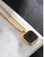 voordelige Heren sieraden-Herenketting met vierkante hanger van roestvrij staal in zwart – minimalistische geometrische schakelketting in goud, zilver en zwart, een modieus accessoire voor dagelijks gebruik, zakelijke casual gelegenheden en vakanties.