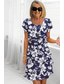 billige Chiffonkjoler-Dame Midikjole Chiffonkjoler Sommerkjole Print kjole Elegant Daglig Normal Blomstret Geometrisk Kortermet Crew-hals Lysegul Lys rosa Dusty Rose Rød Sommer