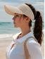 ieftine Pălării de damă-Pălărie sport casual pentru femei cu vizieră de soare, tricotată din poliester elastic cu bor larg, șapcă ușoară și respirabilă, reglabilă, perfectă pentru ținute casual zilnice, vacanță, plajă, sporturi în aer liber și călătorii
