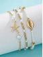 abordables Pulsera de mujer-Tobilleras bohemias multicolores de resina y aleación para mujer, diseño de perla y concha, perfectas para vacaciones y uso diario informal.