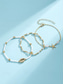 abordables Pulsera de mujer-Tobilleras bohemias multicolores de resina y aleación para mujer, diseño de perla y concha, perfectas para vacaciones y uso diario informal.