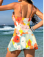 abordables Tankinis-Mujer Bañadores Una pieza Falda Traje de baño Elegante Vacaciones Graphic Geométrico Escote en Pico Sin Mangas Trajes de baño