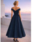 voordelige Enkel Lengte-A-lijn Tot de grond Feestjurk Cocktail jurk Bruiloft gast jurk Moeder van de bruid jurk Korte mouw Schouderafhangend Elegant Vintage Bruiloft Formeel Nylon met Strik(ken) Bandjes