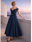 voordelige Enkel Lengte-A-lijn Tot de grond Feestjurk Cocktail jurk Bruiloft gast jurk Moeder van de bruid jurk Korte mouw Schouderafhangend Elegant Vintage Bruiloft Formeel Nylon met Strik(ken) Bandjes