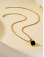 voordelige Heren sieraden-Herenketting met vierkante hanger van roestvrij staal in zwart – minimalistische geometrische schakelketting in goud, zilver en zwart, een modieus accessoire voor dagelijks gebruik, zakelijke casual gelegenheden en vakanties.