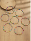 voordelige Damesarmband-Damesarmbandenset in bohemian stijl met kralen, kleurrijke elastische armbanden van hars met hartvormige hanger, stapelbare sieraden in verschillende kleuren voor vrouwen, perfect voor dagelijks gebruik, vakantie, strand en feestjes.
