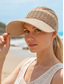 ieftine Pălării de damă-Pălărie sport casual pentru femei cu vizieră de soare, tricotată din poliester elastic cu bor larg, șapcă ușoară și respirabilă, reglabilă, perfectă pentru ținute casual zilnice, vacanță, plajă, sporturi în aer liber și călătorii