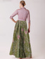 abordables Longueur du plancher-Ligne A Longueur au sol Robe Chemise Robe d'invité de mariage Robe de Cérémonie Robe de Mère de Mariée  manche longue Col de chemise Élégant ancien Mariage Formel Nylon avec Imprimé floral Noeud(s