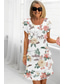billige Chiffonkjoler-Dame Midikjole Chiffonkjoler Sommerkjole Print kjole Elegant Daglig Normal Blomstret Geometrisk Kortermet Crew-hals Lysegul Lys rosa Dusty Rose Rød Sommer