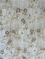 billige Cocktailkjoler-Linjeform Te-lengde Blonde kjole Formell kjole Floral kjole Cocktailkjoler Elegant Årgang Glitrende Kortermet Illusjon Hals Hage fest Bryllup Chiffon Tyll Cowlhals med Blomstertrykk Paljett