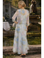 ieftine Seturi de rochii pentru mama-Două Piese Linia -A Lungimea ceaiului Rochie pentru invitata de nunta Rochie Mama Miresei Fără manșon Lungime Manșon 3/4 În V Elegant Simplu Oficial Kentucky Derby Semi formal Organza Jaquard Rochii
