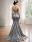 voordelige Zeemeermin Avondjurken-Trompet zeemeermin Strijksleep Galajurken Avondjurken Baljurk  Formele kleding Elegant Glitter &amp; Sprankel Mouwloos Strapless Bruiloft gast Formele avonden Satijn met Kristaldetails