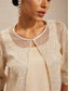 billige Blusedresser for kvinner-Dame Skjorte Singleter Tvillingsett Blondér Paljetter Netting Elegant 3/4 ermer Crew-hals Bryllupsgjest Cocktail antrekk Champagne Sommer Vår Høst