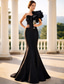 ieftine Rochii de seară sirenă-Trompetă  Sirenă Lungime Podea Rochii de bal Rochii de seara Rochie De Bal Rochie formală Corseturi Sexy Fără manșon Pe Umăr Oficial Invitat la nunta Tafta cu Volane Floarea Umărului
