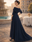 preiswerte Overalls für Mütter-Zweiteilig Overall Hosenanzug Knöchellänge Brautmutterkleid Dreiviertelarm Rundausschnitt Schulterfrei Elegant Party Formell Hochzeitsgast Stretchstoff mit Schärpe / Band