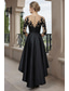 baratos Comprimento do tornozelo-Linha A Assimétrico Longuette Vestido de festa Vestido Coquetel Vestido de convidada de casamento Vestido Para Mãe dos Noivos Manga 3/4 Scoop pescoço Elegante Assimétrico Convidado do casamento
