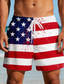 billiga Patriotiska 250 Shorts-Herr 4 juli USA:s 250-årsjubileum USA: s flagga Patriotisk Badshorts Boardshorts Medium Midja Ledigt Helgdag Sidfickor Mesh foder Elastisk dragsko i midjan Designer Kläder