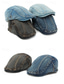 abordables Chapeaux pour hommes-Béret gavroche vintage pour homme en denim de coton délavé, casquette plate multicolore ajustable, style Gatsby rétro décontracté, idéal au quotidien, en voyage, en vacances et pour les loisirs en plein air.